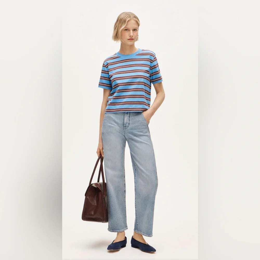 Jcrew high-rise semi-stretch utility slim wide jeans